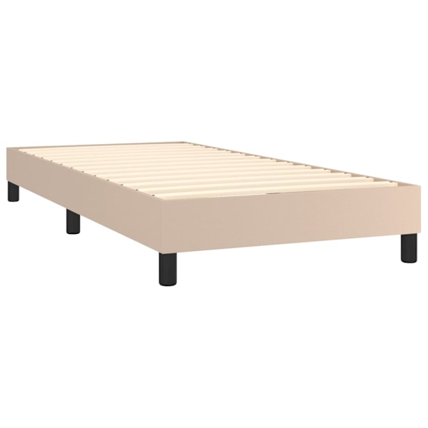 vidaXL Ramsäng med bäddmadrass cappuccino 90x190 cm konstläder Brun