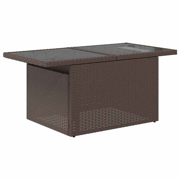 vidaXL Trädgårdsoffset 7 st Brun Poly Rattan Brun