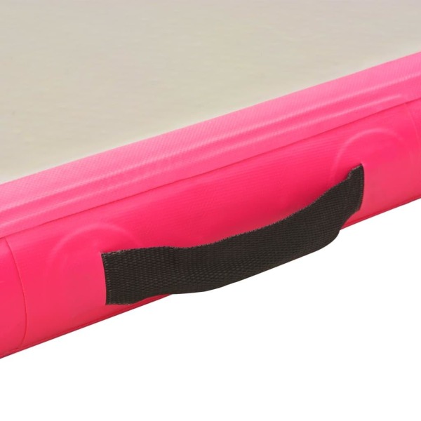 vidaXL Uppblåsbar gymnastikmatta med pump 700x100x10 cm PVC rosa Rosa