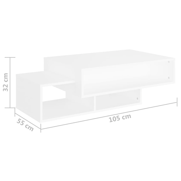 vidaXL Soffbord vit 105x55x32 cm konstruerat trä Vit