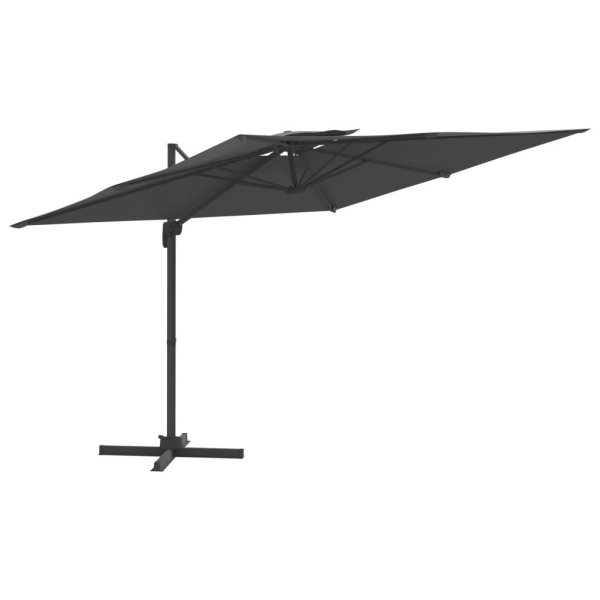 vidaXL Frihängande parasoll med ventilation antracit 400x300 cm Antracit