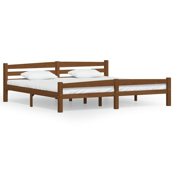 vidaXL Sängram honungsbrun massiv furu 200x200 cm Brun