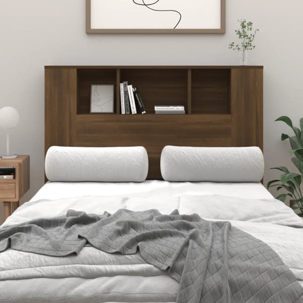 vidaXL Sänggavel med förvaring brun ek 120x18,5x102,5 cm Brun