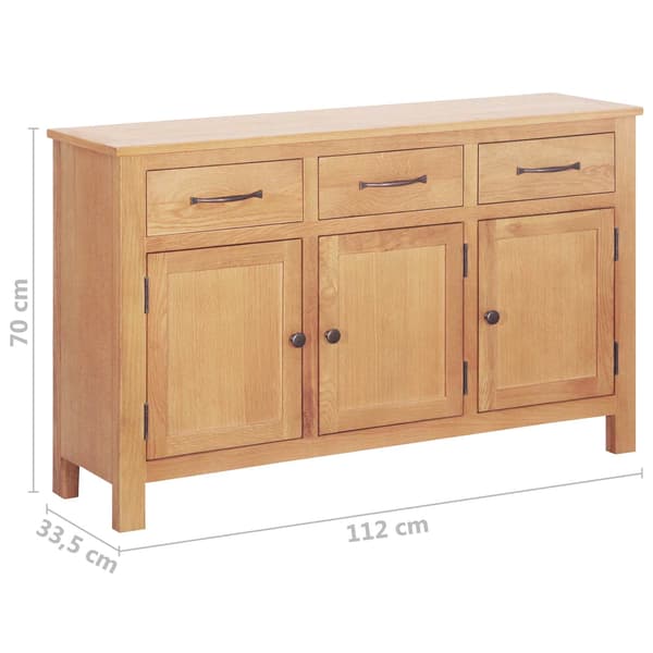 vidaXL Sideboard Brun 112 x 33.5 x 70 cm Solitt Ekträ Brun