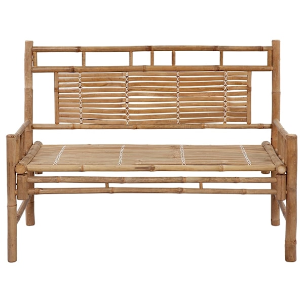 vidaXL Trädgårdsbänk med dyna 120 cm bambu Svart