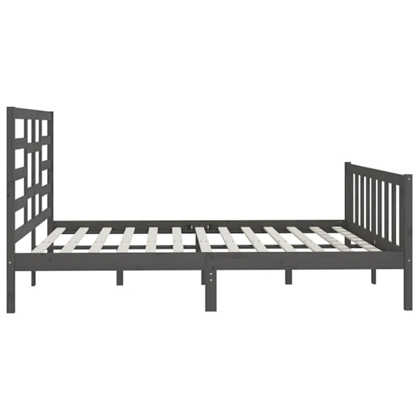 vidaXL Sängram grå massiv furu 200x200 cm Grå