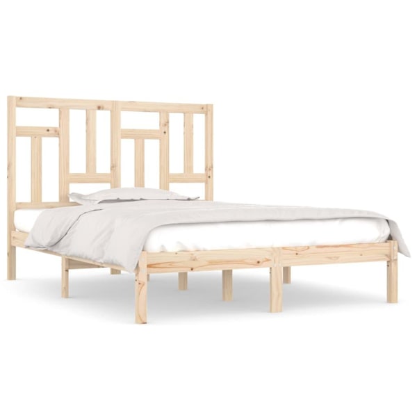 vidaXL Sängram massiv furu 200x200 cm Brun