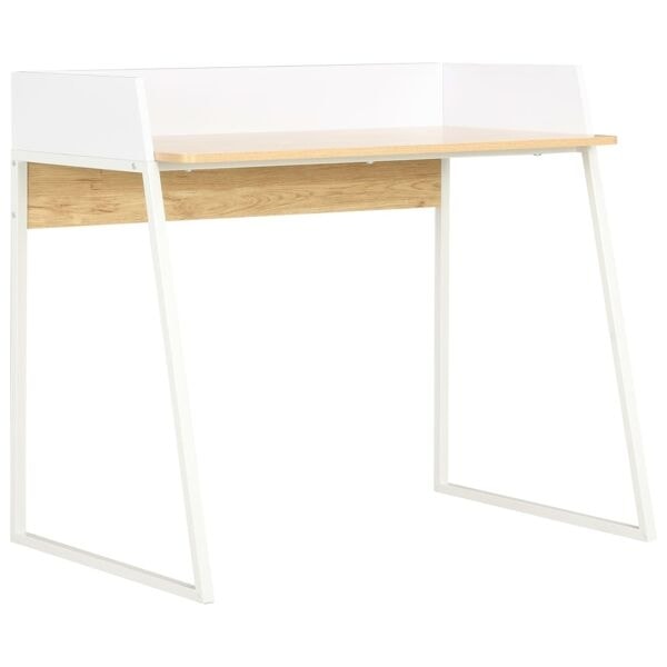 vidaXL Skrivbord vit och ek 90x60x88 cm Vit