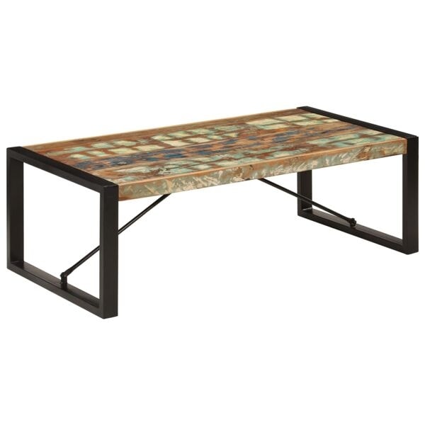 vidaXL Soffbord 120x60x40 cm massivt återvunnet trä multifärg