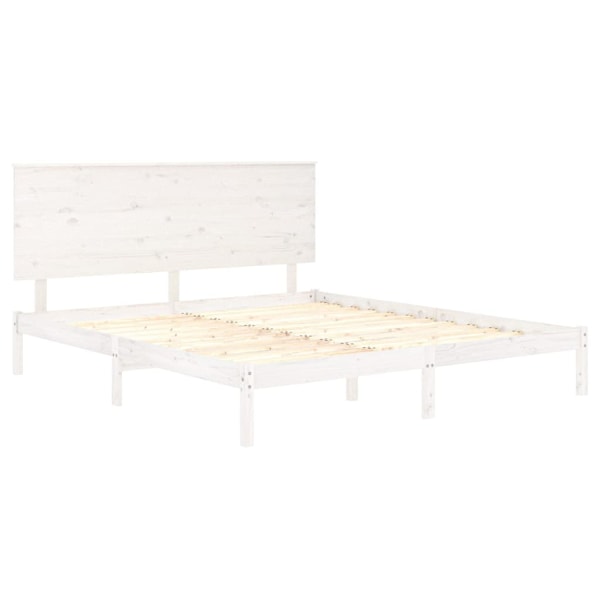 vidaXL Sängram vit massiv furu 200x200 cm Vit