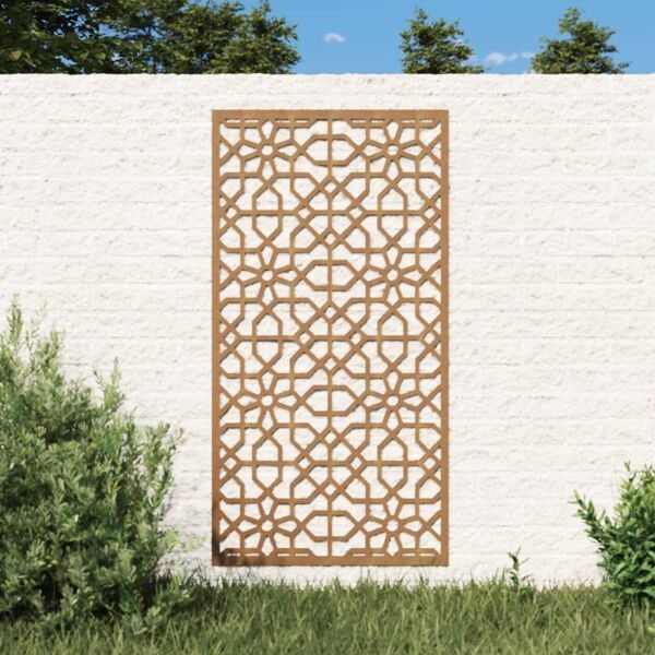 vidaXL Väggdekoration 105x55 cm rosttrögt stål morisk design Brun