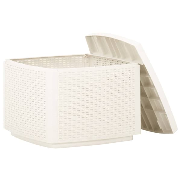 vidaXL Trädgårdsbord vit 53x53x40 cm plast Vit