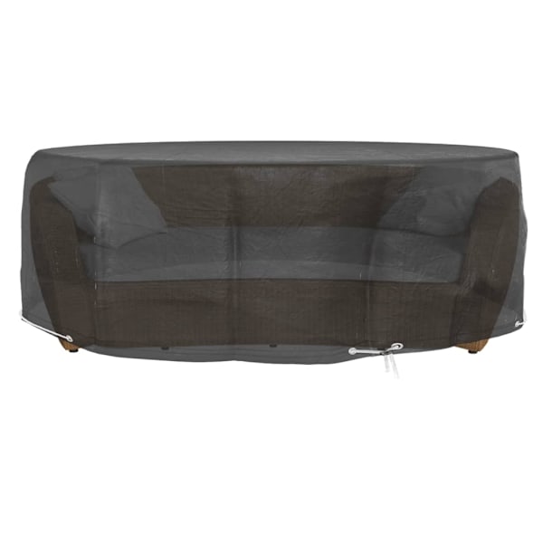 vidaXL Överdrag till loungegrupp 10 öljetter Ø236x67 cm rund Svart