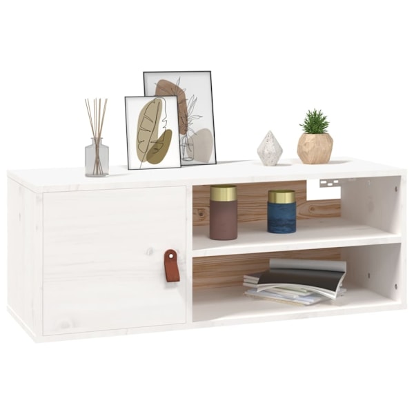 vidaXL Väggskåp vit 80x30x30 cm massiv furu Vit