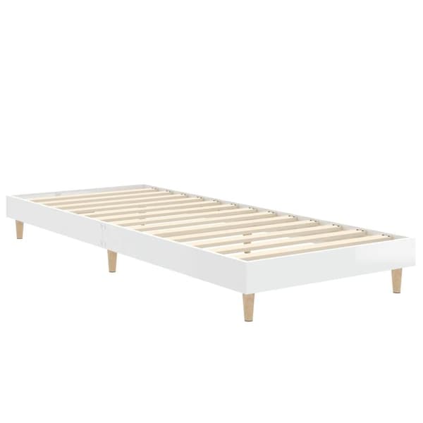 vidaXL Sängram vit högglans 75x190 cm konstruerad trä Vit