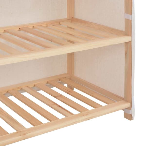 vidaXL Skoförvaring med överdrag vit 79x40x80 cm tyg Vit