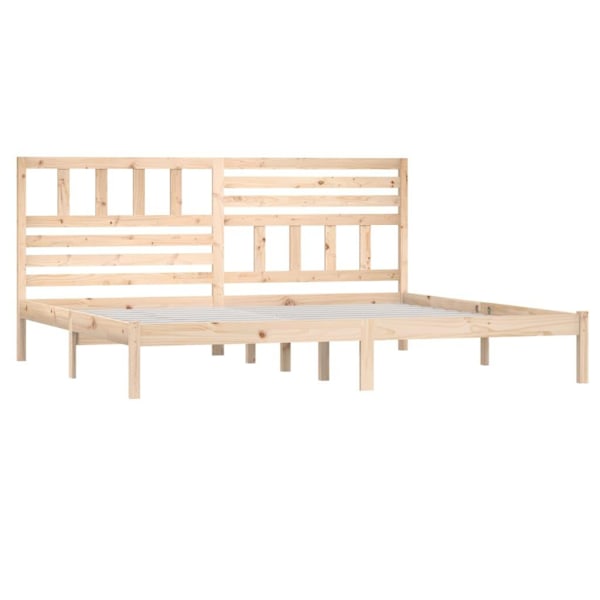vidaXL Sängram massivt trä 200x200 cm Brun