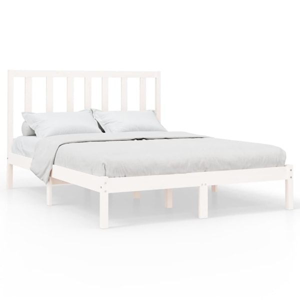vidaXL Sängram vit massivt trä 120x200 cm enkelsäng Vit