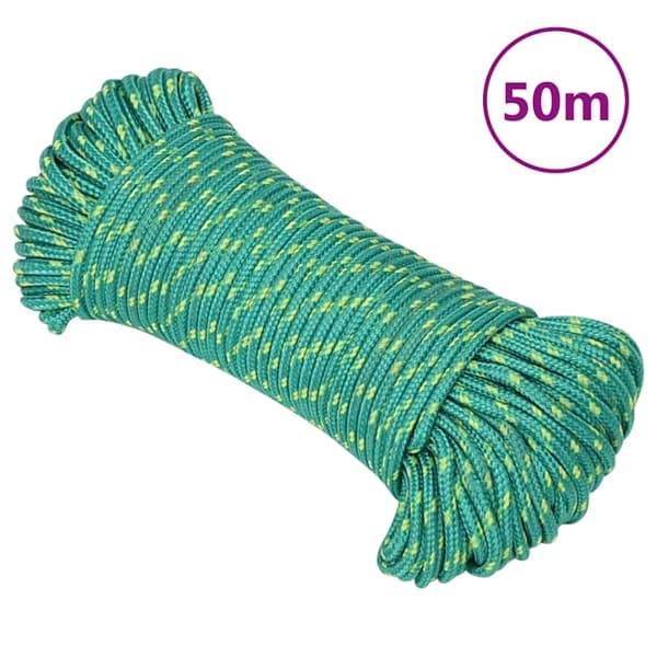 vidaXL Båtlina grön 5 mm 50 m polypropen Grön