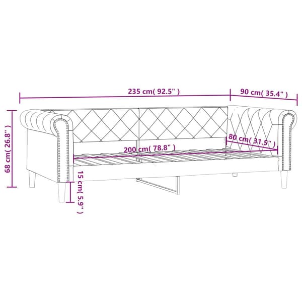 vidaXL Dagbädd cappuccino 80x200 cm konstläder Brun