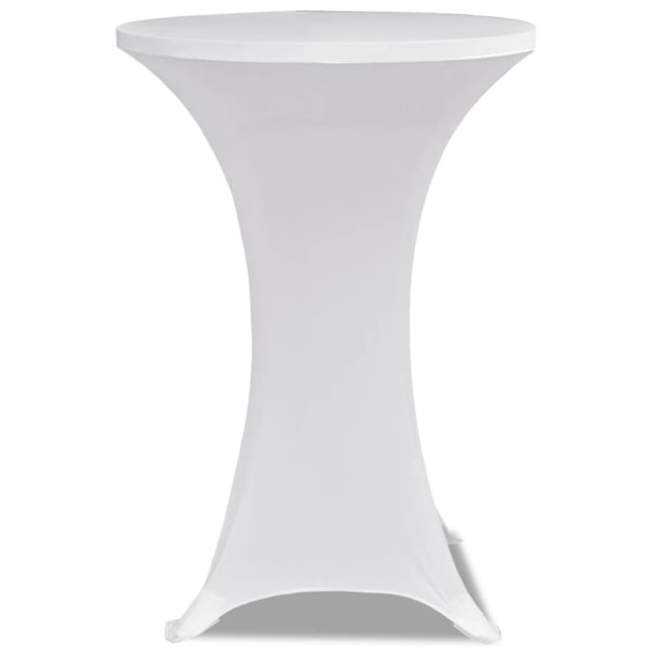 vidaXL Överdrag till ståbord 2 st Ø 80 cm stretch vit Vit
