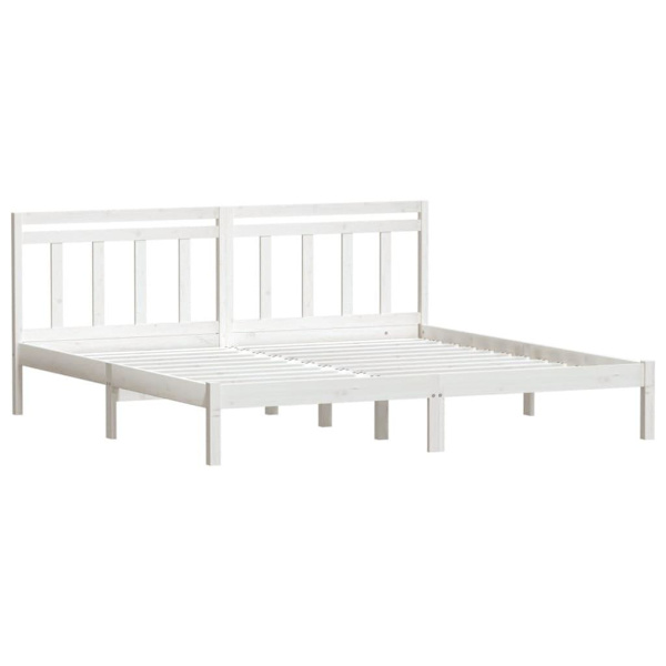 vidaXL Sängram vit massiv furu 200x200 cm Vit