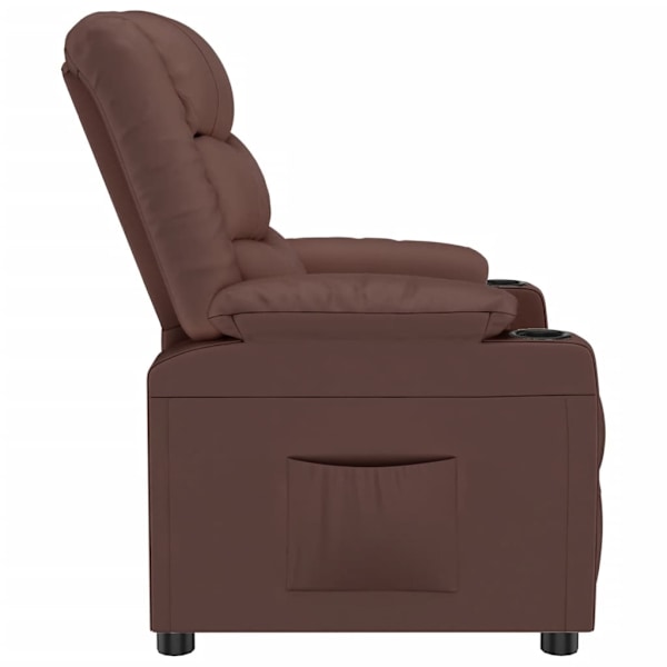 vidaXL Reclinerfåtölj brun konstläder Brun