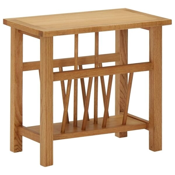 vidaXL Tidningsbord 45x27x42 cm massiv ek Brun