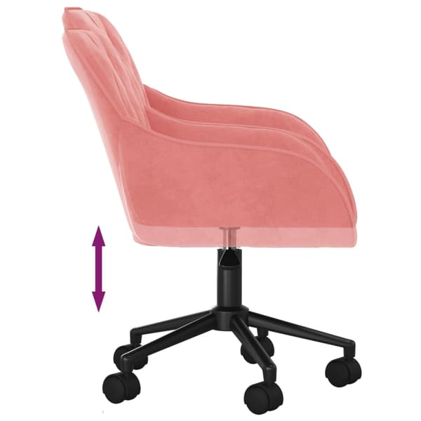 vidaXL Snurrbar kontorsstol rosa sammet Rosa
