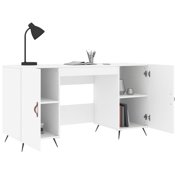vidaXL Skrivbord vit 140x50x75 cm konstruerat trä Vit