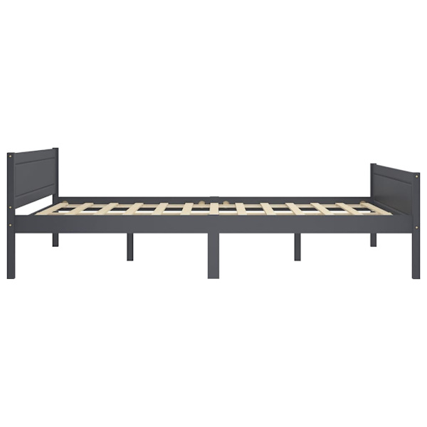 vidaXL Sängram massiv furu grå 140x200 cm grå