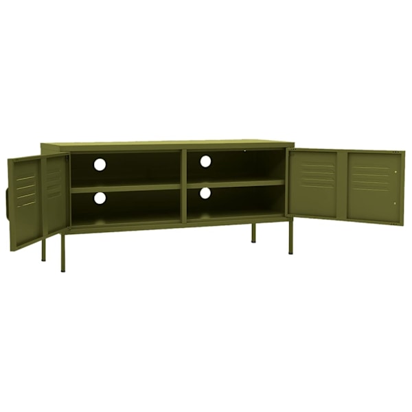 vidaXL Tv-bänk olivgrön 105x35x50 cm stål Grön