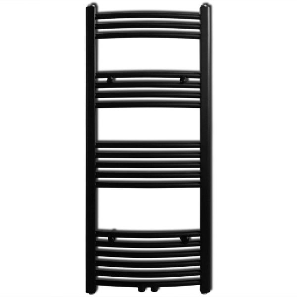 vidaXL Handdukstork centralvärme element båge svart 500 x 1160 mm Svart