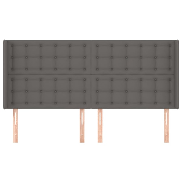 vidaXL Sänggavel med kanter grå 183x16x118/128 cm konstläder Grå