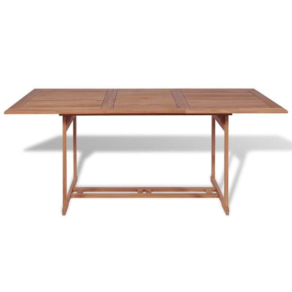 vidaXL Trädgårdsbord 180x90x75 cm massiv teak Brun