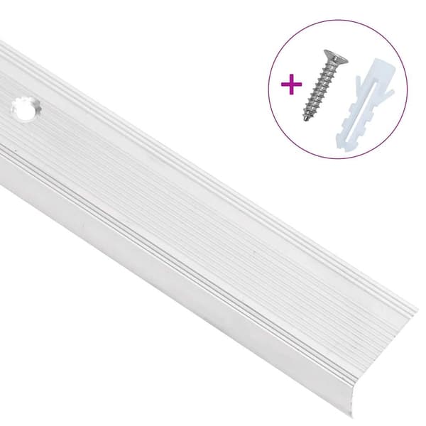 vidaXL Trappnäsor i L-form 5 st aluminium 100 cm silver Silver