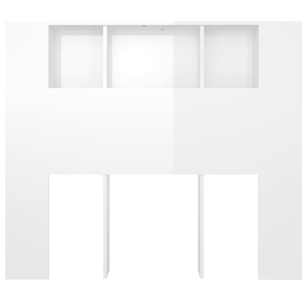 vidaXL Sänggavel med förvaring vit högglans 120x18,5x102,5 cm Vit