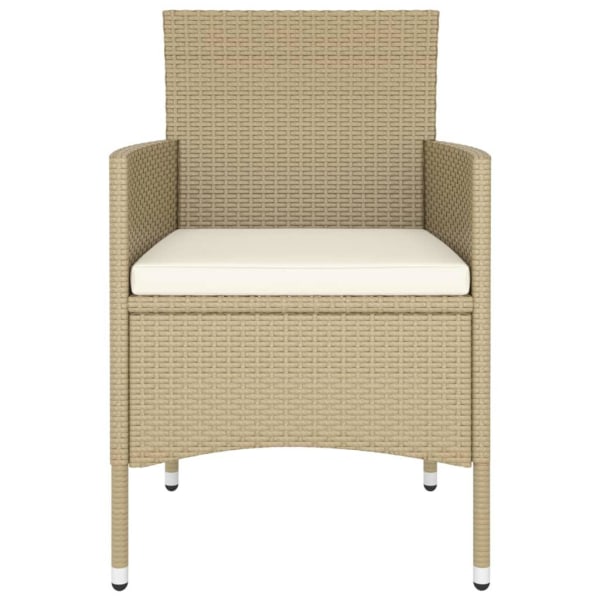 vidaXL Matgrupp för trädgården 9 delar konstrotting beige Beige