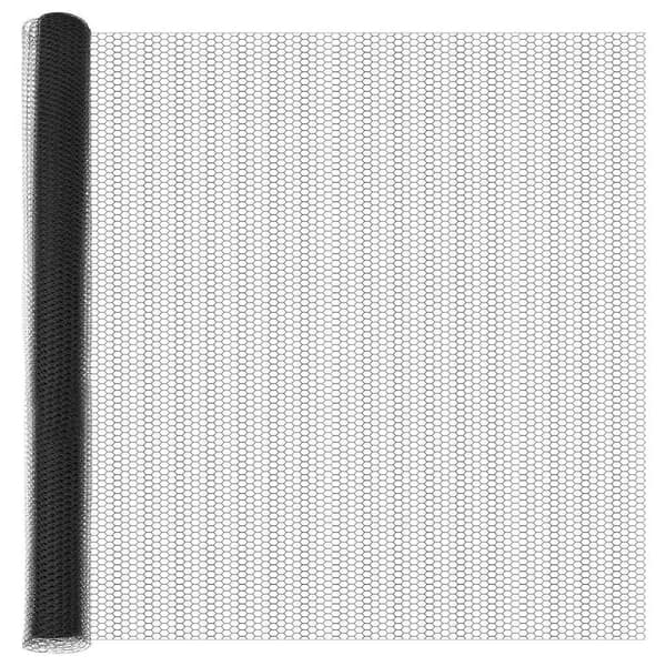 vidaXL Hexagonalt staket markfäste 100 x 1,5 m PVC-belagda stål Grå Grå