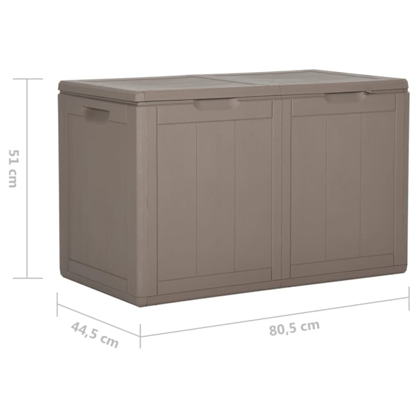 vidaXL Dynbox 180 liter brun PP-träliknande Brun