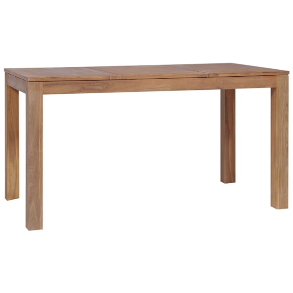 vidaXL Matbord i massiv teak med naturlig finish 140x70x76 cm Brun