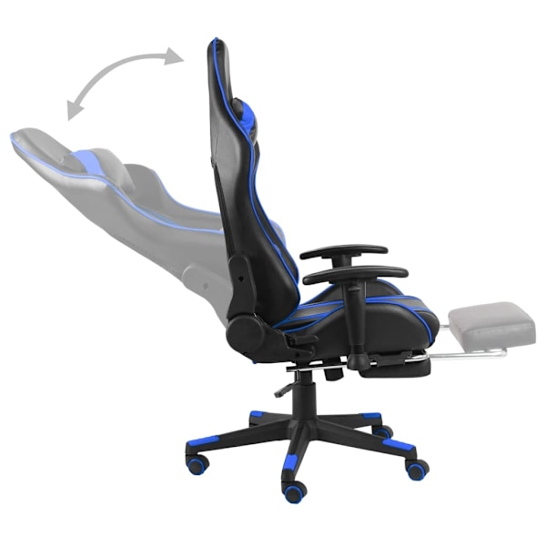 vidaXL Snurrbar gamingstol med fotstöd blå PVC Blå