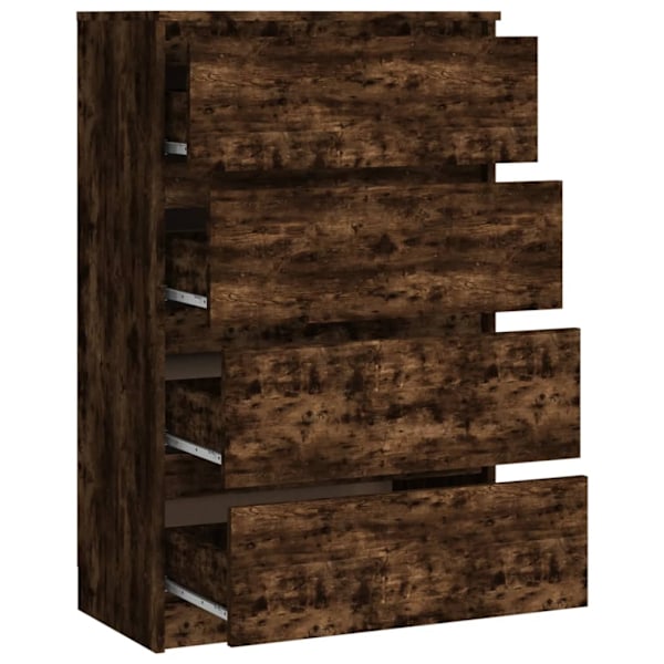 vidaXL Byrå rökfärgad ek 60x35x98,5 cm konstruerat trä Brun