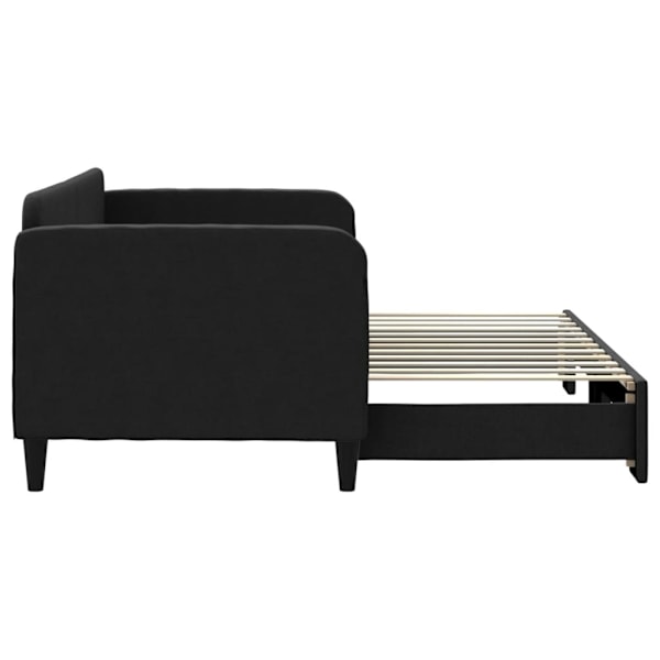 vidaXL Dagbädd utdragbar svart 80x200 cm tyg Svart