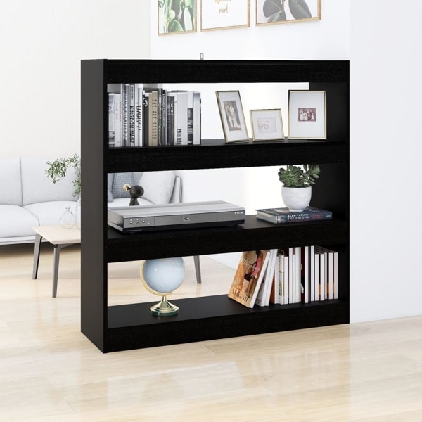 vidaXL Bokhylla/Rumsavdelare svart 100x30x103 cm Svart