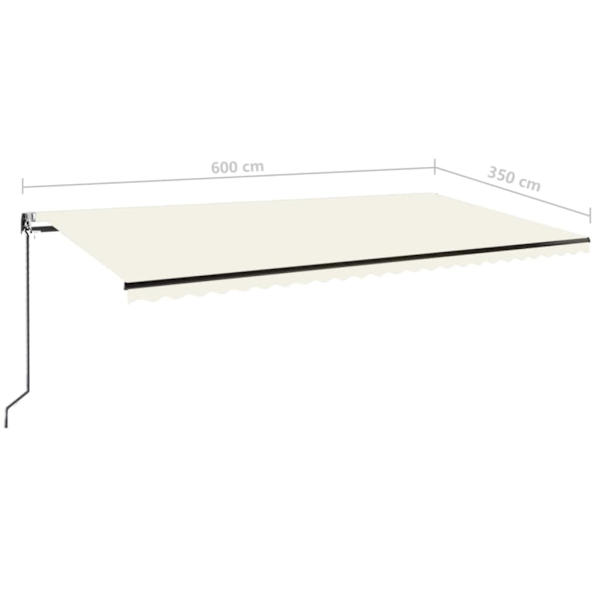 vidaXL Automatisk markis 600x350 cm gräddvit Creme