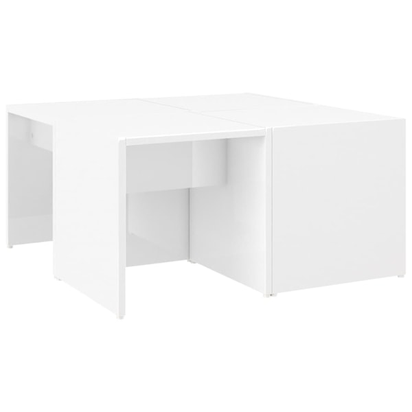 vidaXL Soffbord 4 delar vit högglans 33x33x33 cm konstruerat trä Vit