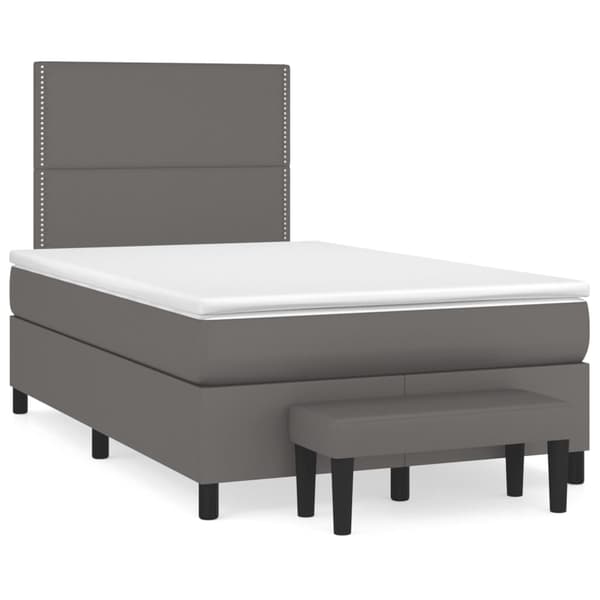 vidaXL Ramsäng med madrass grå 120x200 cm konstläder Grå