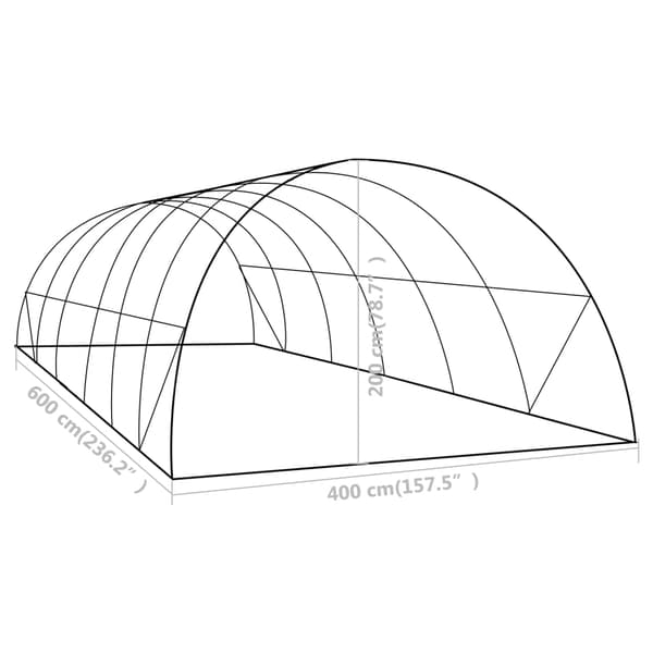 vidaXL Växthus 24 m² 6x4x2 m Grön