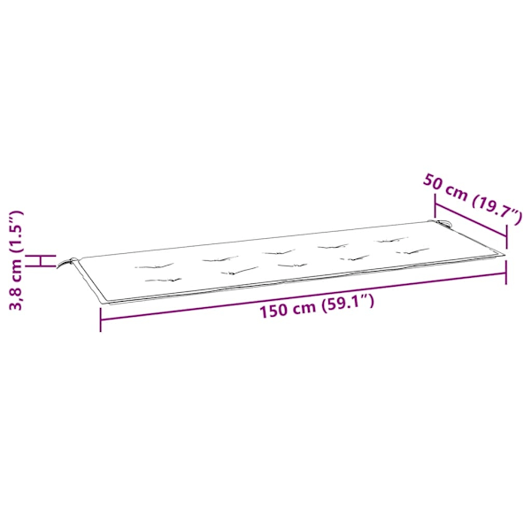 vidaXL Stapelbar trädgårdsbänk med dyna 159 cm massiv teak Svart
